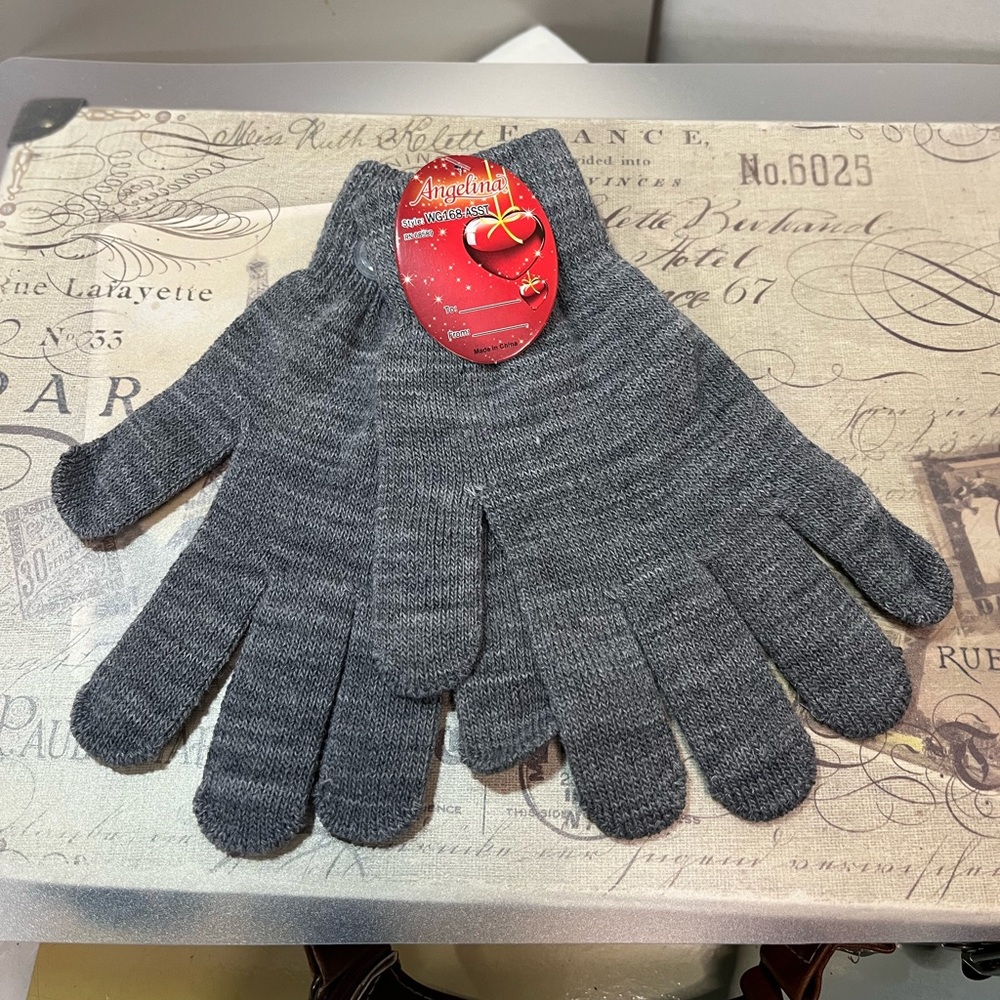 Angelina Gray Stretch Gloves